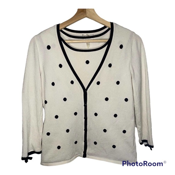 Escada Polka Dot Cardigan 2 Piece Set. US 6 - Picture 1 of 10